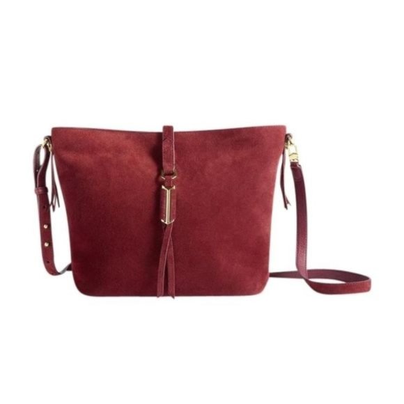 Stella & Dot Handbags - Stella & Dot Covet Sunday Burgundy Red Suede Bag - MAKE OFFER